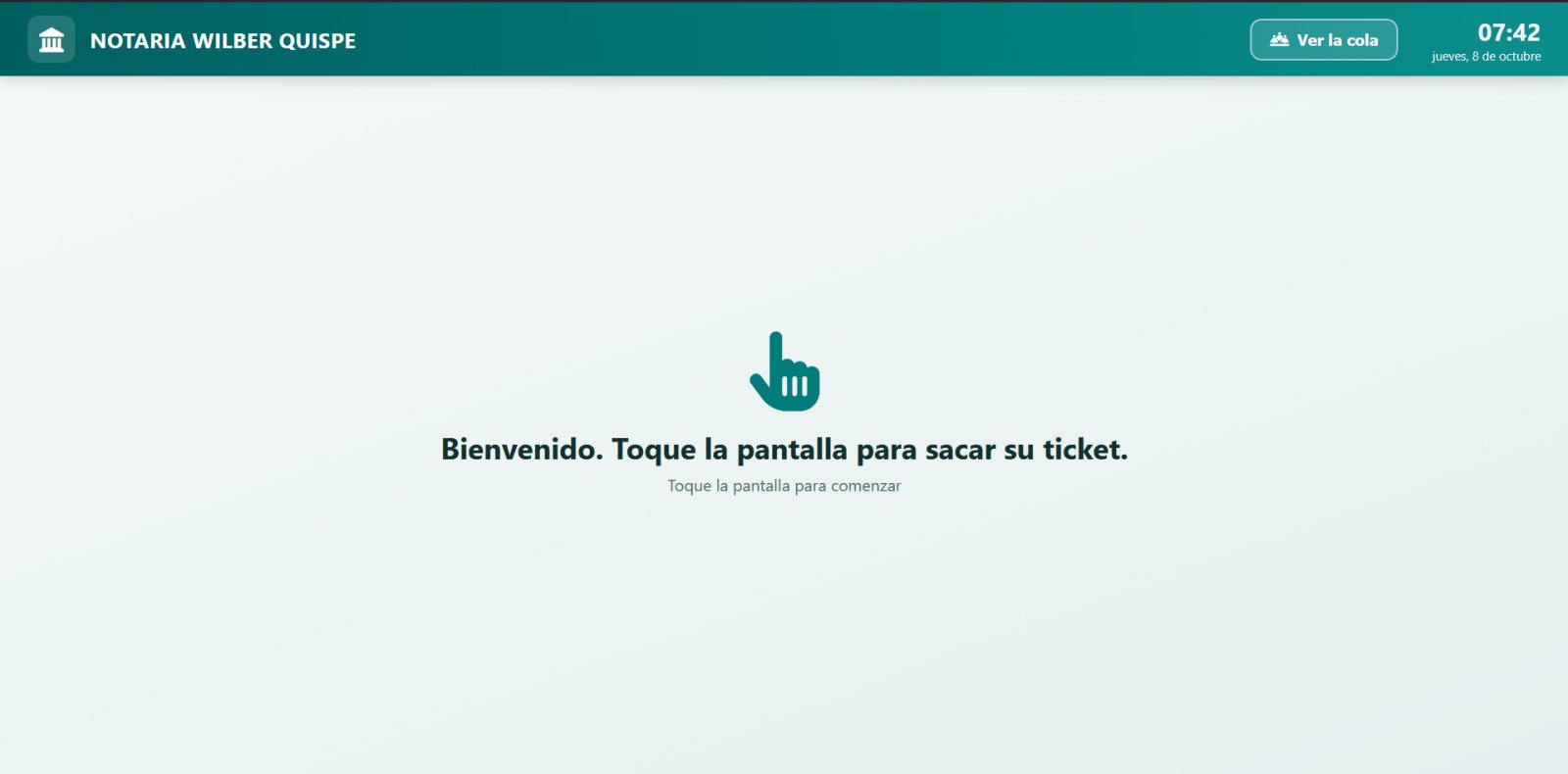 1 · Tótem: toque para sacar su ticket