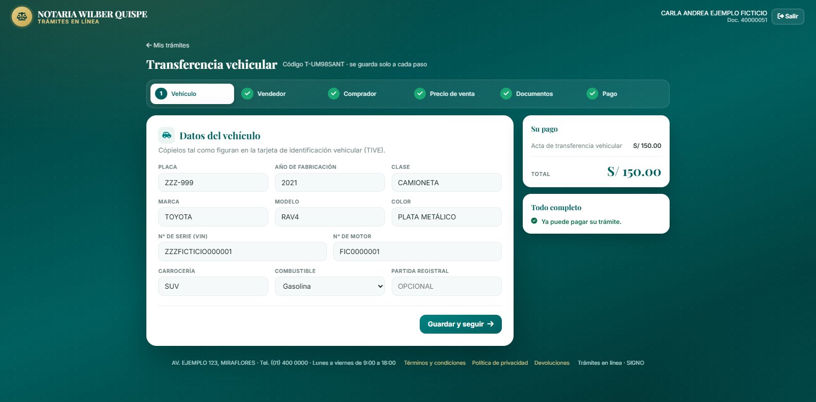Transferencia vehicular: el vehículo