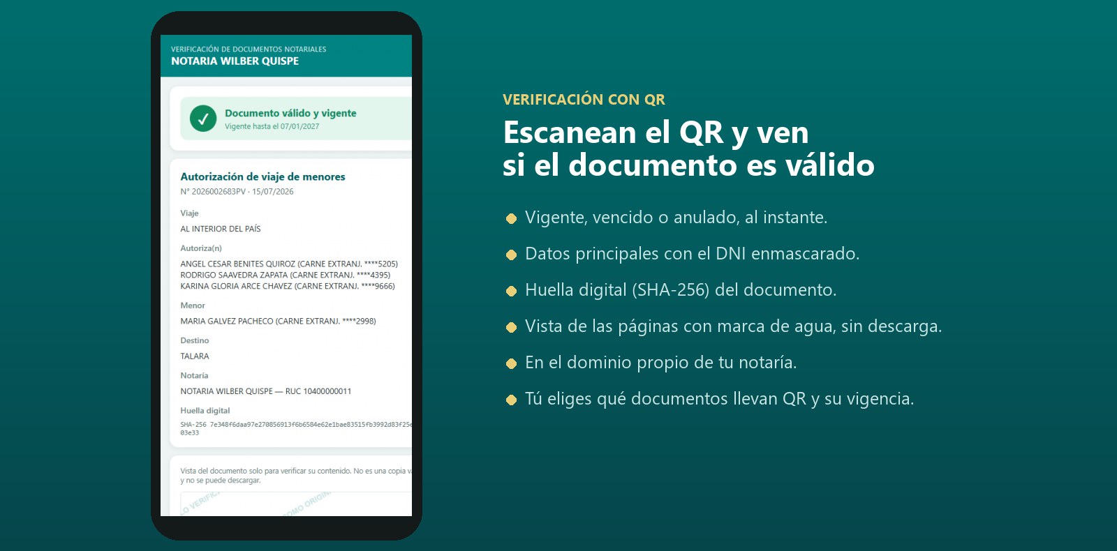 Lo que ve quien escanea el QR